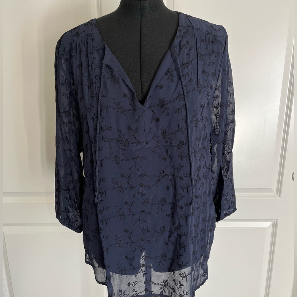 LUCKY BRAND embroidered peasant blouse